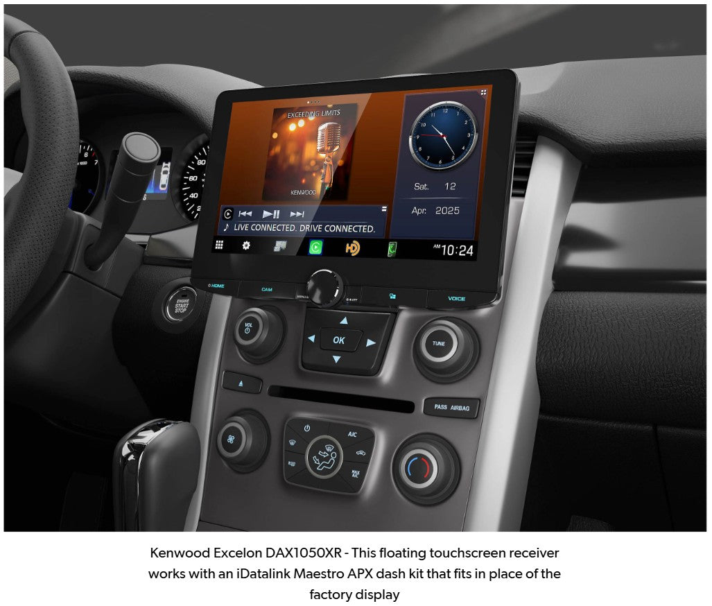 Kenwood Excelon DAX1050XR - Direct Replacement digital multimedia receiver with 10.1" floating touchscreen display