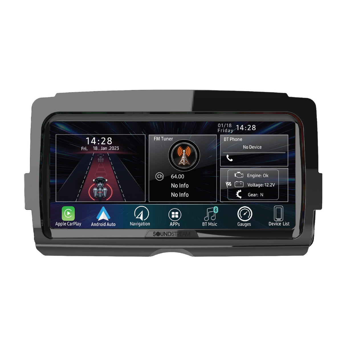 Soundstream Reserve V2 - Plug-&-Play CarPlay & Android Auto Receiver Compatible with Select 2014+ Harley Touring Motorcycles