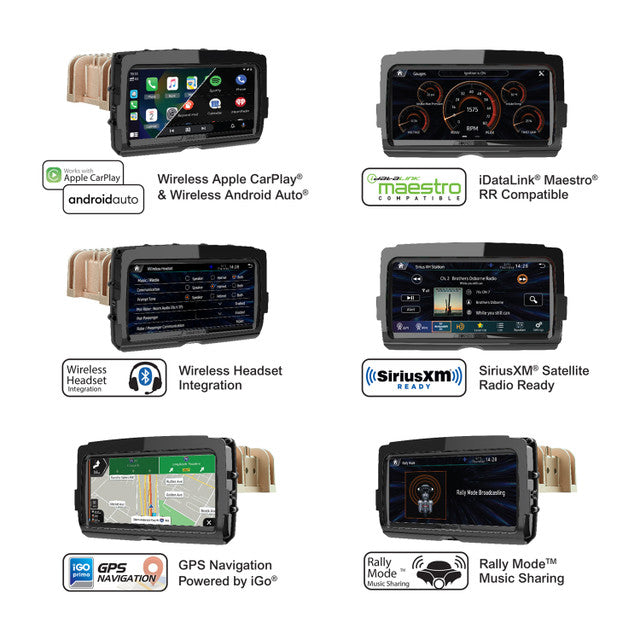Soundstream Reserve V2 - Plug-&-Play CarPlay & Android Auto Receiver Compatible with Select 2014+ Harley Touring Motorcycles